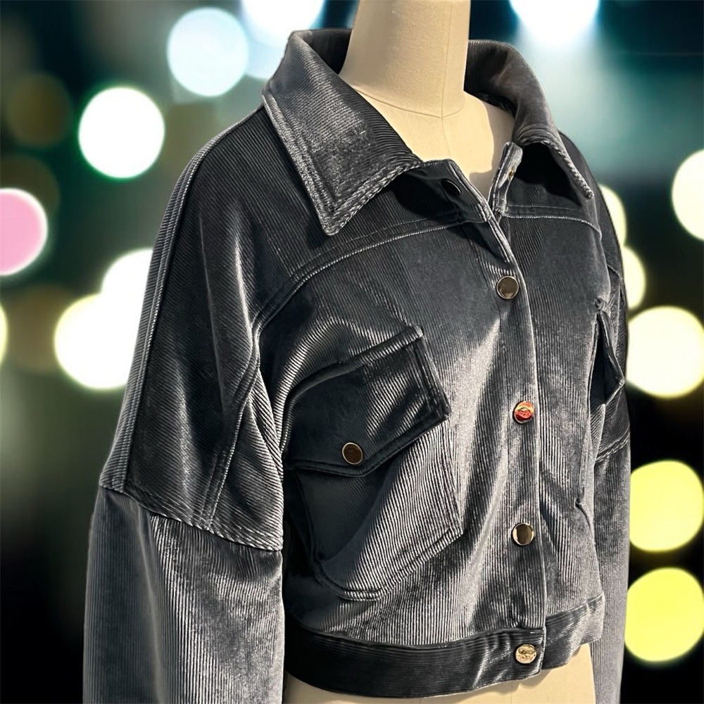 Prettylittlething Silver Cropped Jacket - image 4